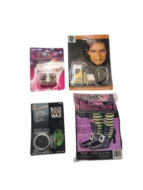 Witch Halloween Costume Shoe Covers Makeup Adult